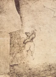 Studie af en rytter: tegning af Michelangelo, Cabinet of Drawings and Prints, Uffizi Gallery, Firenze